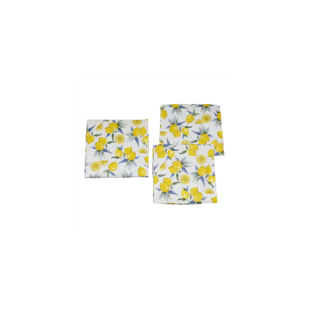 Vinyl Tablecloth with Bench Covers - Lemon Toss - LIP2022107834